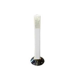 19300B ABS Base with 2" × 28" white round post with one (1) 3" wide white high intensity reflective band.