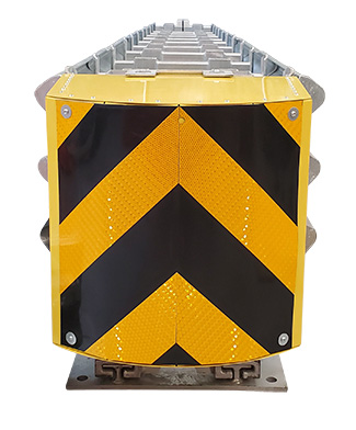 Delta Crash Cushion Nose Module with black/yellow chevron reflective sheeting