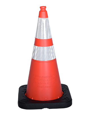 Recycled non-PVC cone providing superior performance, safe delineation, and maimum durability.