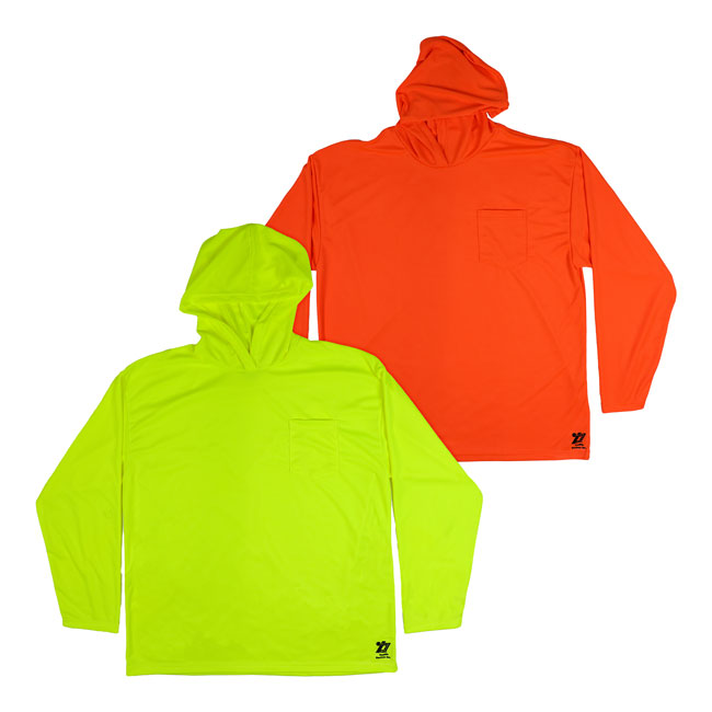 HydroSport Long Sleeve Hooded T-Shirts (Lime #9413P-LY, Orange #9413P-FO)