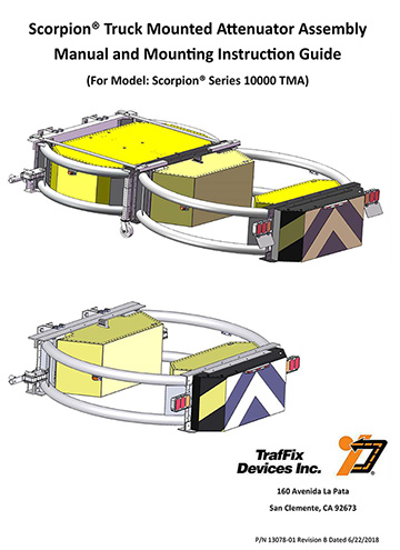 Cover image of the Scorpion® Truck Mounted Attenuator Assembly Manual and Mounting Instruction Guide, Revision B (#13078)