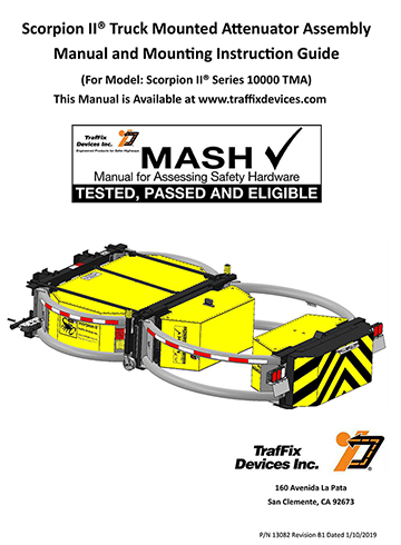 Cover image of the Scorpion II® Truck Mounted Attenuator Assembly Manual and Mounting Instruction Guide, Revision B1 (#13082)