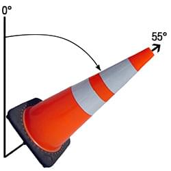 PVC Cone: 10lbs, 55° Tipping Angle