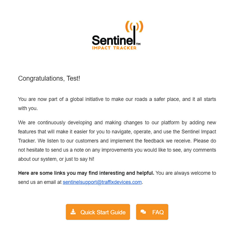 Sentinel Impact Tracking follow-up email