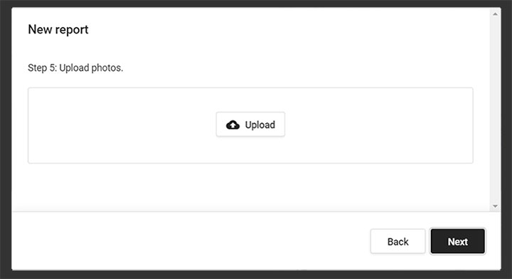 Screenshot: Upload photos