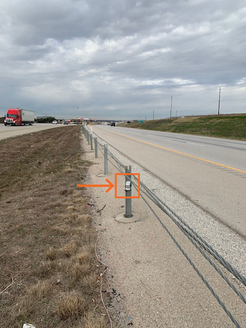 Sentinel Impact Tracking installation location on a cable barrier