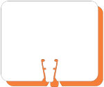 Blank White and Orange Clip-On Signs, Blank with No Border (#001)