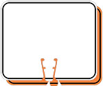 Blank White and Orange Clip-On Signs, Blank with Black Border (#002)