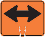 Left/Right Bidirectional Arrow on Orange sign (#003)