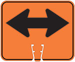Left/Right Bidirectional Arrow on Orange sign (#003)
