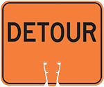 "Detour" text in Black on Orange sign (#012)