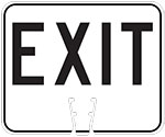"Exit" text in Black on White sign (#015)