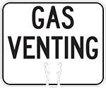"Gas Venting" test in Black on White sign (#019)