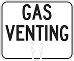 "Gas Venting" text in Black on White sign (#019)