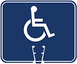 Blue Handicapped symbol in Blue on White sign (#020)