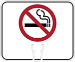 No Smoking symbol in Red/Black on White sign (#038)