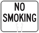 "No Smoking" text in Black on White sign (#039)