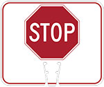 Stop symbol in Red on White sign (#048)