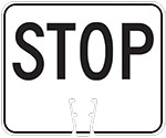 "Stop" text in Black on White sign (#049)