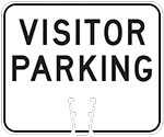 "Visitor Parking" text in Black on White sign (#052)