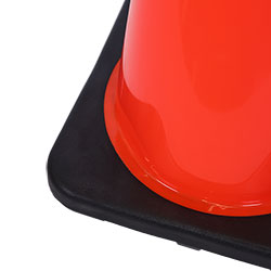 The rugged base of the 7 lb. TrafFix PVC Cone provides excellent stability and anti-skid performance, reducing the likelihood of unwanted movement.