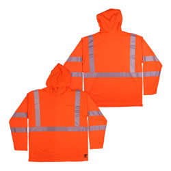 TrafFix Devices Orange Reflective HydroSport Long Sleeve T-Shirt. Easily customizable with your Company Logo and Branding (#9413P-FO-3510).