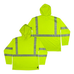 TrafFix Devices Lime Reflective HydroSport Long Sleeve T-Shirt. Easily customizable with your Company Logo and Branding (#9413P-LY-3510).
