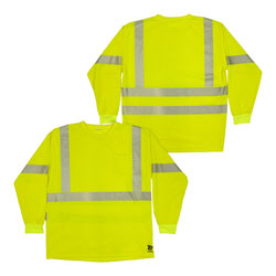 Lime High Performance Reflective Long Sleeve T-Shirt that is easily customizable with your Company Logo and Branding (#9603P-FO-3510)