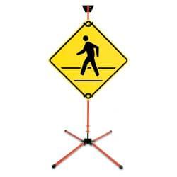 Econo Buster Sign Stand with 36"x 36" rigid sign and brackets with flag holder.