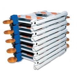 TrafFix Folding Barricades can be easily stacked with optional Barricade Lights attached.