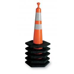 With its reinforced handle design, the TrafFix Grabber-Cone can support the weight of stacked cones and bases without permanent distortion, and can easily be stack with or without attached rubber bases.