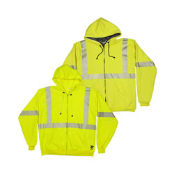 High-visibility hooded zipper sweatshirts