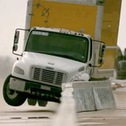 The HV2 Barrier being impacted by a truck/lorry during testing.
