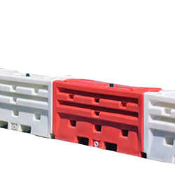 The Lo-Ro Water-Cable Barrier is available in Orange or White.