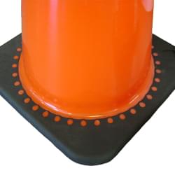 Top view of the injection molded base of the TrafFix Devices 28" PVC cone.