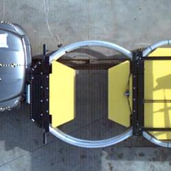 Crash testing of the Scorpion II Truck Mounted Attenuator (TMA), image #1.