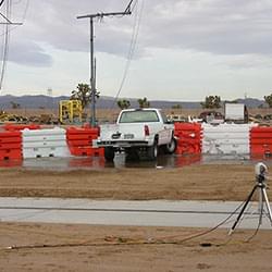 Sentry Water-Cable Barrier after impact.