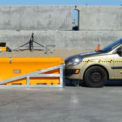 he narrow with of the SLED Mini is ideal for lower speed work zones, and is shown next to a small vehicle.