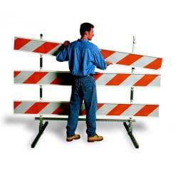 The TrafFix Type III Barricades are easy enough for a single person to setup.